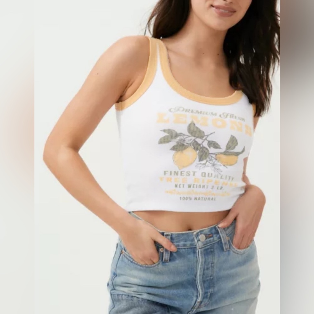 Urban Outfitters Lemon Tank Top SIZE: L